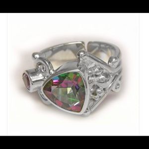 SAJEN-Mystic Topaz & Amethyst Sterling Silver Ring